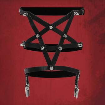 Grunge Punk Studded Decor Garter Belt