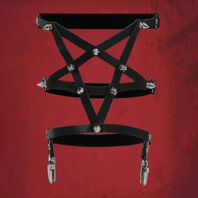 Grunge Punk Studded Decor Garter Belt