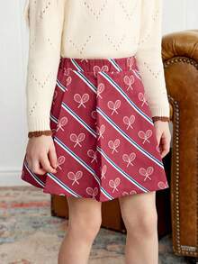 Joliand Joliand 1 件青少年女孩优雅学院风休闲都市可爱小狗印花蓝色圆领长袖 T 恤，适合外出、聚会、返校、秋冬