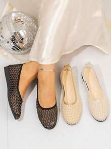 Mnmlis Fashionable Women's Flat Shoes - Black - View 9