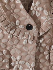 GlowEve CURVE Chaleco sin mangas con lunares de talla grande, diseño de bolsillo falso con dobladillo plisado, corte holgado - Caqui - Ver 4