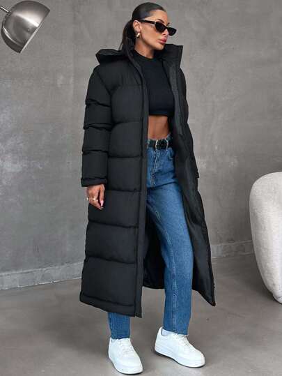 EURMUSE Varm, vattentät 2-i-1-vinterjacka med huva för kvinnor, plusstorlek