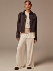 Athîral 女式休闲街头风格纽扣夹克 - 棕色 - 查看 3