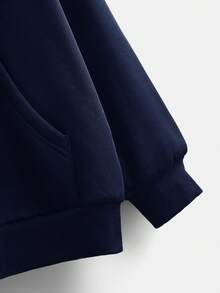 SHEIN EZwear Plus Size Women Loose Fit Hooded Warm Sweatshirt With Pockets, Suitable For School Days, Black, For Winter Plus Size Sweatshirt Fleece Zip-Up Sweatshirt Winter Sweatshirt Warm Zip Sweatshirt Women Sherpa Lined Sweatshirt Autumn/Winter, Christmas, New Year, Thanksgiving, Party, Wedding, Beach, Graduati, Chic, Elegant, Casual, Going Out, Date, Appointment, Commute