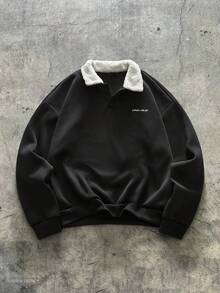 AXEPEAK 男士针织休闲宽松长袖运动衫，时尚适合年轻人，秋冬季