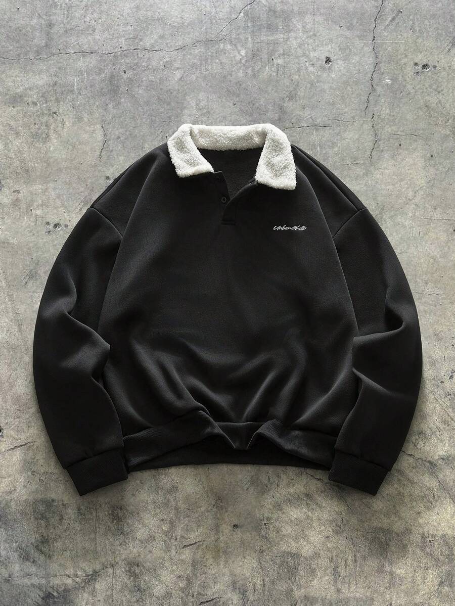 AXEPEAK 男士针织休闲宽松长袖运动衫，时尚适合年轻人，秋冬季