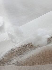 1/2 tấm rèm trắng, phong cách đồng quê Pháp, thích hợp cho phòng khách, phòng ngủ, cửa sổ lồi, ban công, thanh treo rèm trang trí theo mùa, rèm có túi, rèm voan. - trắng - Xem 8