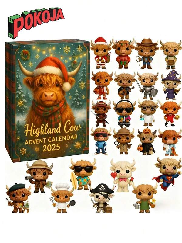 Cow Advent Calendar 2025 - 24 Days Of Christmas Surprise For Fun, Farm Animal Themed Countdown With Unique Toys, Create Warm Holiday Memories & Festive Joy, Christmas Gifts, Xmas Decor, Happy New Year