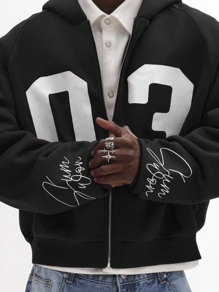 SUMWON sweat-shirt à capuche zippé à épaules tombantes, coupe ample en French Terry, vêtement de détente essentiel pour l'hiver et l'automne