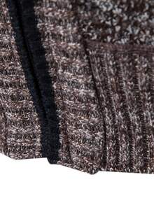 Manfinity Mode Men's Casual Stand Collar Fleece Long Sleeve Cardigan, Autumn/Winter