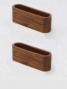 Wooden Desktop Business Card Holder, Creative Large Capacity Display & Storage, Front Desk Office Organizer
