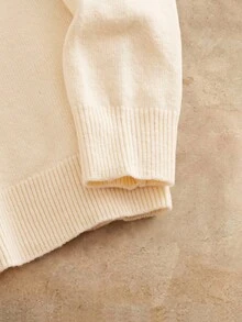 HIMLAND Herren Rundhals Strickpullover, Bärenmuster, einfarbig, leicht weite Passform