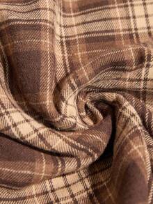 Wildy Casual American Western Plaid Contrast Lace Mini Dress - Multicolor - View 8