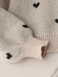 Genkimix Kids 2pcs Tween Girls Sweater Set For Autumn/Winter, Cute & Sweet Cardigan With Heart & Bow Details, Paired With Wide-Leg Pants Girls Sweater Sets Tween Matching Set Knit Girl Clothes Autumn And Winter Clothes Girl S Spring And Autumn Suit Girl Knit Set