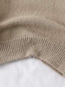 SHEIN 少女超甜美可爱娃娃细节刺绣领圆领灯笼袖厚针织毛衣，适合秋冬