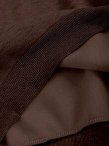 SHEIN Unity 2 件 Y2K 星豹印花连帽衫和运动裤套装，时尚街头服饰 - 棕色 - 查看 6