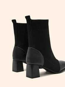 CUCCOO BASICS CUCCOO Women's Pointed Toe Tall/Mid-Calf Fashion Boots For Daily Wear - Black - View 11
