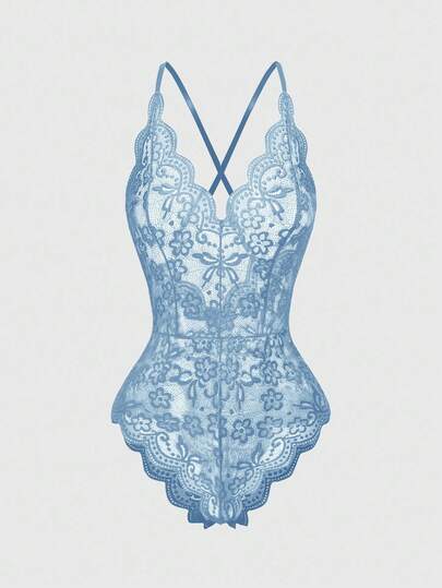 Kawaii Romantic Valentine's Day Sexy Lace V-Neck Ruffle Adjustable Strap Bodysuit