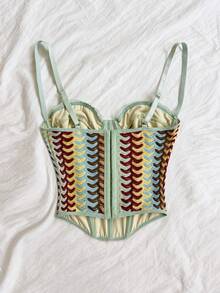 Soleia Women's Summer Boho Mint Green Knit Texture Spaghetti Strap Camisole,Fitted & Holiday Vacation Holiday Top For Party,Date,Beach,Festival - Multicolor - View 2