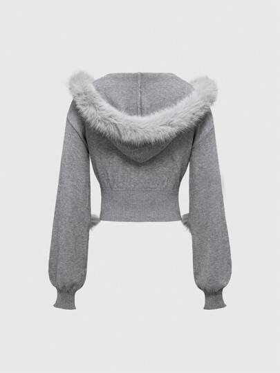 Kawaii Cardigan ajusté en patchwork doux et décontracté pour femmes, polyvalent pour l'automne/l'hiver