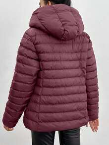 RueChic Damska krótka kurtka z kapturem i zamkiem błyskawicznym, bawełniana, ocieplana