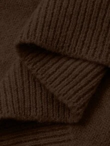 DAZY Casual Color Block Henley Neck Pullover, Soft Knit 2 In 1 Sweater For Women - Brown - View 5