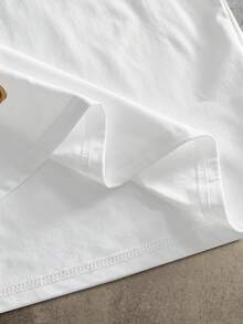 AXEPEAK 男士白色宽松短袖休闲都市图案 T 恤，适合朋友穿着，夏季