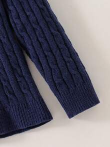 SHEIN Sweter z długim rękawem i zamkiem błyskawicznym, w jednolitym kolorze dla chłopców, jesień/zima - Królewski Niebieski - Zobacz 6