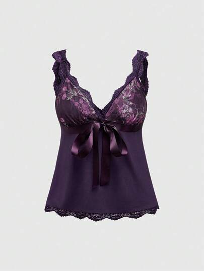 Fairycore Women Rose Lace Pattern Camisole