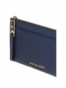 Michael Kors Empire Large Pebbled Leather Women Card Case - Navy Blue - View 3