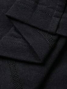 Livesso Áo thun tay dài dáng rộng thoải mái cho nữ với thiết kế chi tiết, phù hợp mặc nơi công sở vào mùa thu đông - màu đen - Xem 9