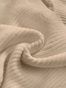 ROMWE Kawaii 1 Set Women Shoulder Strap V-Neck Lace Strap Loose Wide-Leg Pants Comfortable Home Knit Sweater Two Pieces - Camel - View 8