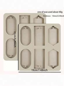 1 件 DIY 硅胶粘土香薰片模具挂饰蜡模花皂模工艺配件肥皂模具手工制作 - 灰色 - 查看 2