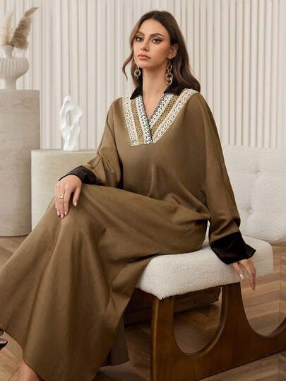 Al Najma Damen lässiges, luftiges und bequemes Kleid im arabischen Stil, vielseitig für den täglichen Gebrauch