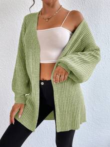 Bishop Sleeve Duster Cardigan - Mint Green - View 3