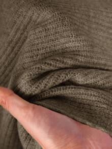 CosyJoli Große Größen einfarbiger Pullover mit Umlegekragen, Langarm - Braun - Übersicht 6