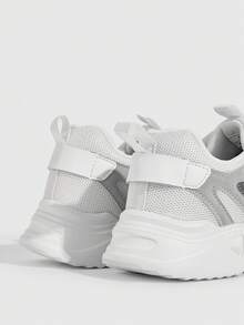 Vate 男士字母图案拼接舒适登山鞋，时尚男士运动鞋休闲鞋 - 白色 - 查看 3