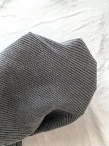 2pcs/Set Teen Girl Black Snowflake Embroidered Ribbed Knit Jumpsuit & Casual Retro Snowflake Jogger Pants Set