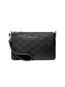 Michael Kors Jet Set Travel Small Woven Logo Nylon Convertible Women Wristlet Black - Black - View 1