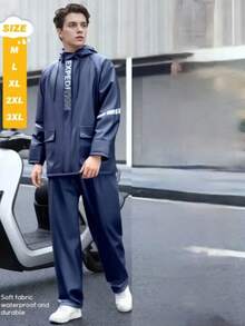 SHEIN Men's Waterproof Rain Gear Set - Durable PVC Material, Thick Waterproof Fabric, Breathable Suitable For Motorcycle Riding, Outdoor Sports And Travel - Multicolor - View 26