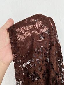 Rustia Plus Size Autumn New Slim Fit Solid Color Cardigan Top - Brown - View 9