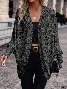 SHEIN Frenchy Áo khoác nhẹ họa tiết da báo cổ điển dành cho nữ, phù hợp cho mùa thu/đông, đi chơi, hẹn hò và đi làm - Nhiều màu - Xem 5