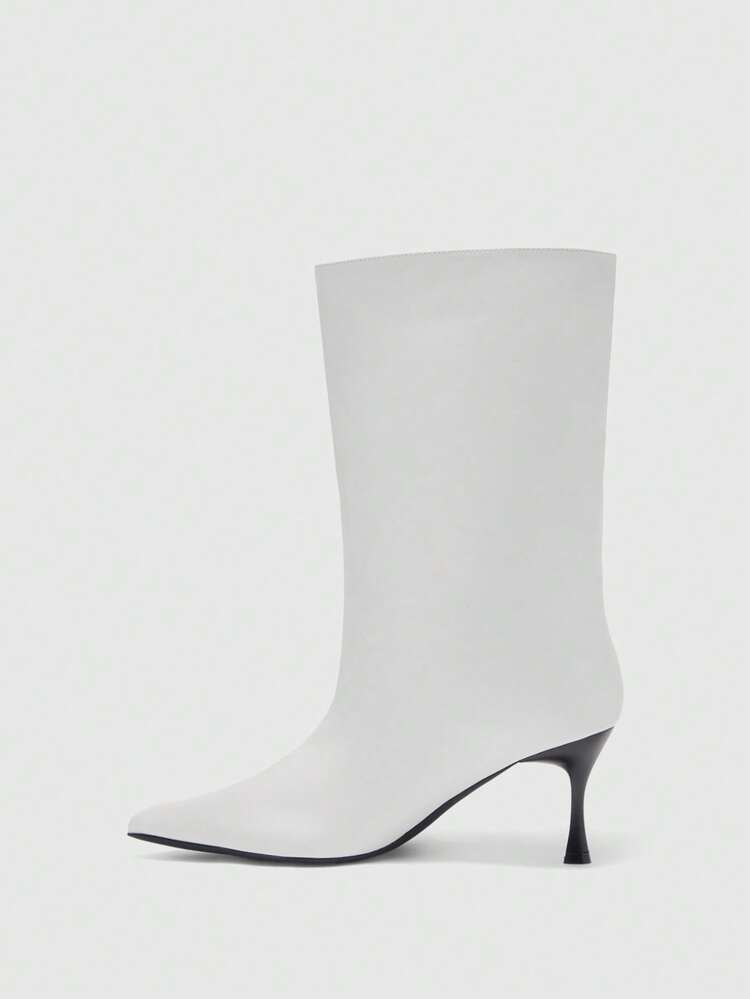 CUCCOO BIZCHIC Women's Pointed Toe Fashion Daily Wear High Heel Mid-Calf Boots