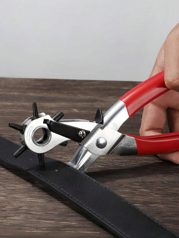 1pc Belt Punch Pliers Leather Belt Hole Eyelet Puncher Revolve Sewing Machine Bag Tool Watchband Strap Hand Tools