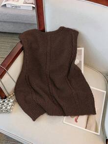 Franclia 复古花卉印花多层灰色运动衫，秋冬 - 咖啡棕 - 查看 2