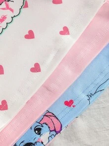 3pcs Girls Pajama Set, Cute Rabbit Print Snug Fit Round Neck Long Sleeve Top And Long Pants, Sleepwear Outfit - Multicolor - View 4