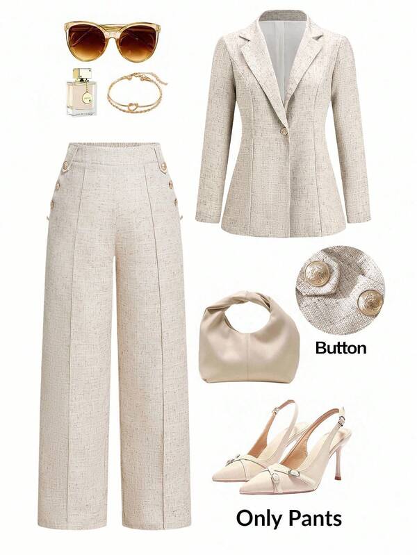 Ellevyn Plus Size Women Casual Straight Leg Suit Pants, Elegant Business Casual Office Linen Brunch Winter Fall Pants, New Year Thanksgiving