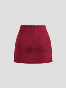 Sweetra Váy ôm body xếp ly màu Maillard phong cách Ý cổ điển, gợi cảm và quyến rũ cho mùa thu/đông - Màu Hồng Tươi - Xem 6