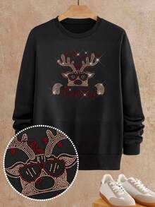 HIMLAND Maglione natalizio da uomo con applicazioni di strass