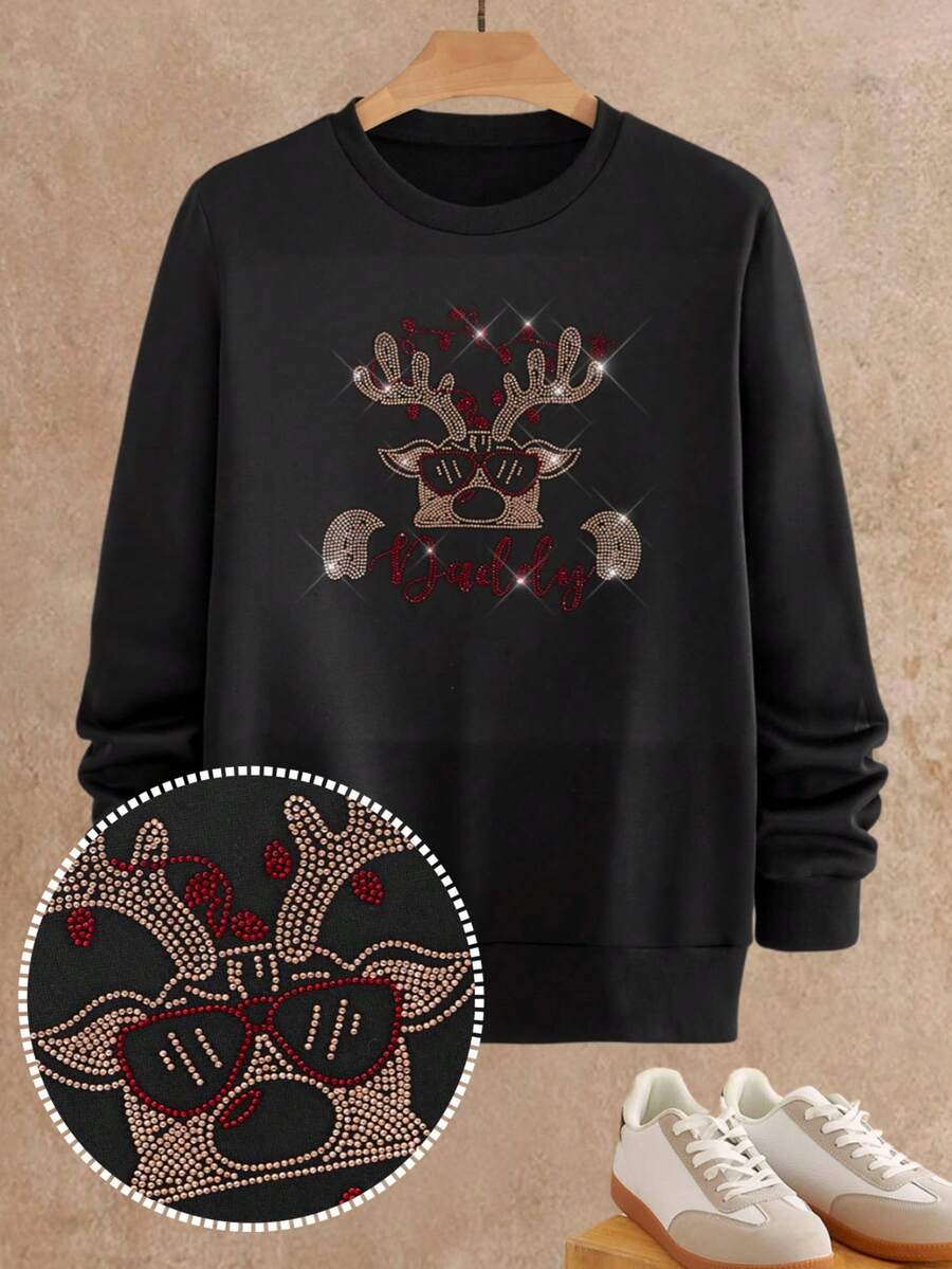 HIMLAND Maglione natalizio da uomo con applicazioni di strass